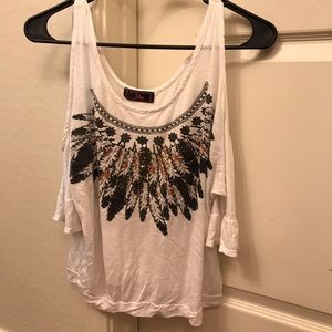 White cutout T-shirt